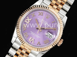 로렉스 데이저스트 36mm 로즈골드 퍼플 다이얼 | Datejust 36 SS_RG 904L Steel JDF 1_1 Best Edition Purple Dial Diamonds 6_9 Markers on SS_RG Bracelet VR3235_files