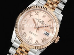 로렉스 데이저스트 36mm 로즈골드 다이얼 | Datejust 36 SS_RG 904L Steel JDF 1_1 Best Edition RG Dial Diamonds 6_9 Markers on SS_RG Bracelet VR3235