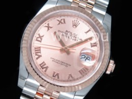 로렉스 데이저스트 36mm 로즈골드 다이얼 | DateJust 36 SS_RG 116231 RZF Best Edition 904L Steel RG Dial Roman Markers on SS_RG Bracelet A2824