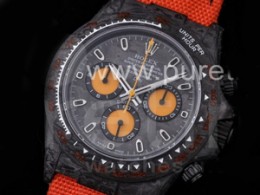 로렉스 데이토나 카본 베젤 오렌지 다이얼 | Daytona DIW Carbon OMF Best Edition Carbon_Orange Dial on Orange Nylon Strap A4130