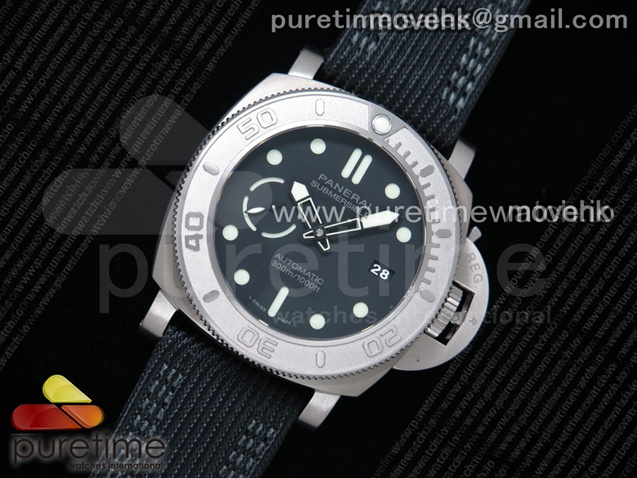 파네라이 팸984 서브머시블 블랙 다이얼 | PAM984 Mike Horn Submersible VSF 1:1 Best Edition Black Dial on Black Nylon Strap P.9010 Clone