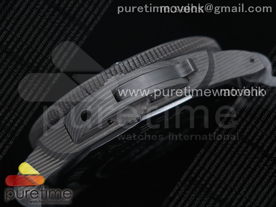 파네라임 팸1616 카보테크 47mm 블랙 다이얼 | PAM1616 Carbotech 47mm VSF Best Edition Black Dial Blue Markers on Rubber Strap P.9010 Clone 상세이미지 11