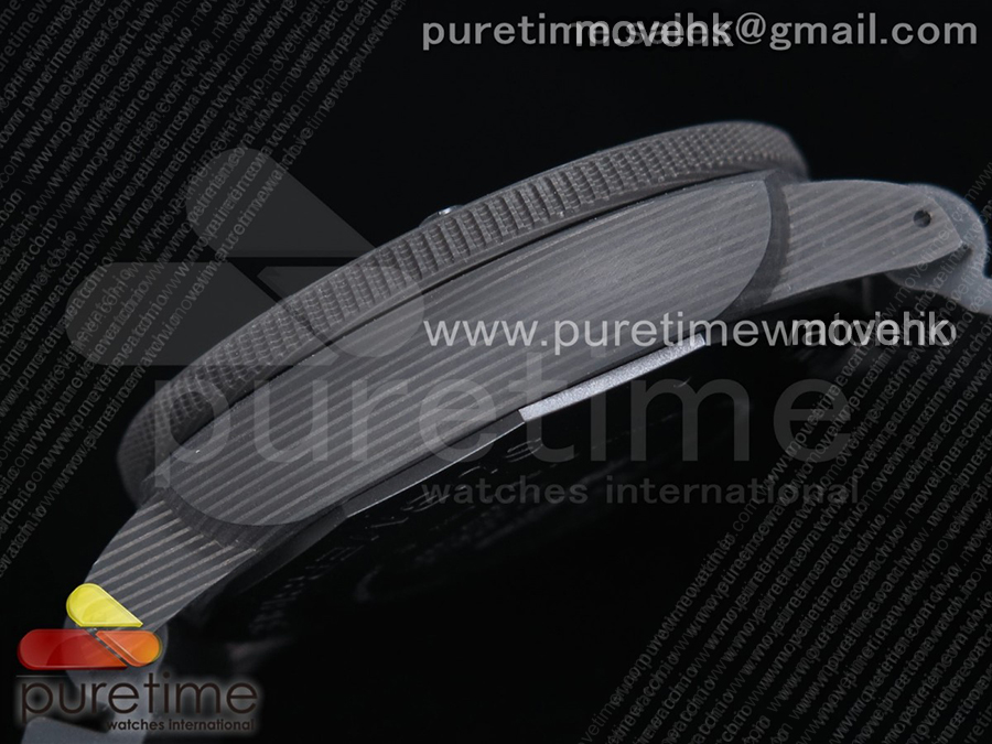 파네라임 팸1616 카보테크 47mm 블랙 다이얼 | PAM1616 Carbotech 47mm VSF Best Edition Black Dial Blue Markers on Rubber Strap P.9010 Clone 상세이미지 12