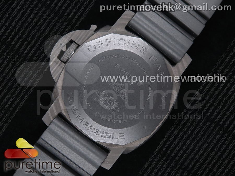 파네라임 팸1616 카보테크 47mm 블랙 다이얼 | PAM1616 Carbotech 47mm VSF Best Edition Black Dial Blue Markers on Rubber Strap P.9010 Clone 상세이미지 13