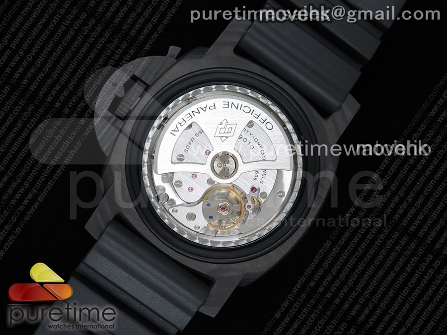 파네라임 팸1616 카보테크 47mm 블랙 다이얼 | PAM1616 Carbotech 47mm VSF Best Edition Black Dial Blue Markers on Rubber Strap P.9010 Clone 상세이미지 14