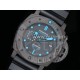 파네라임 팸1616 카보테크 47mm 블랙 다이얼 | PAM1616 Carbotech 47mm VSF Best Edition Black Dial Blue Markers on Rubber Strap P.9010 Clone