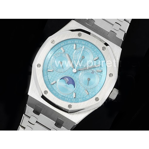 오데마피게 로얄오크 1mm 컴플리케이션 크로노 티파니 블루 다이얼 | Royal Oak 41mm Complicated 26574 SS APSF1:1 Best Edition Tiffany Blue Dial on SS Bracelet A5134