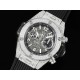 휴블럿 빅뱅 유니코 티타늄 풀 다이아몬드 스켈레톤 다이얼 | Hublot Big Bang Unico Titanium Full Diamonds ZF 1:1 Best Edition Skeleton Dial on Black Rubber Strap A1280