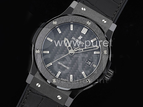 휴블럿 클래식 퓨션 42mm 리얼 블랙세라믹 카본 다이얼 | Classic Fusion 42mm Real Black Ceramic GSF 1:1 Best Edition Carbon Dial on Black Gummy Strap SW300