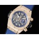 휴블럿 빅뱅 유니코 로즈골드 블루 스켈레톤 다이얼 | Hublot Big Bang Unico RG ZF 1:1 Best Edition Blue Skeleton Dial on Blue Rubber Strap A1280