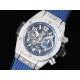 휴블럿 빅뱅 유니코 티타늄 블루 스켈레톤 다이얼 | Hublot Big Bang Unico Titanium ZF 1:1 Best Edition Blue Skeleton Dial on Blue Rubber Strap A1280