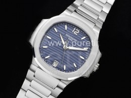 파텍필립 노틸러스 7118 여성용 블루 다이얼 | Nautilus 7118 Ladies 3KF 1:1 Best Edition Light Blue Dial on SS Bracelet A324 Super Clone