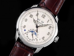 파텍필립 제네바 그랜드 컴플리케이션 데이데이트 문페이즈 | Grand Complications 5320G GSF Best Edition White Dial on Brown Leather Strap A324