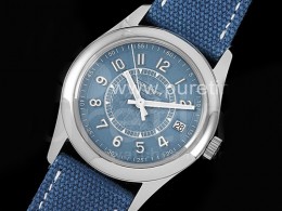 파텍필립 칼라트라바 블루 다이얼 | Calatrava 6007A SS 3KF 1:1 Best Edition Blue Dial on Blue Leather Strap A324 Super Clone V2