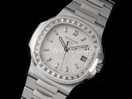 파텍필립 노틸러스 5711 다이아몬드 베젤 화이트 다이얼 | Nautilus 5711 SS PPF 1:1 Best Edition White Dial Diamonds Markers and Bezel on SS Bracelet 324CS V3