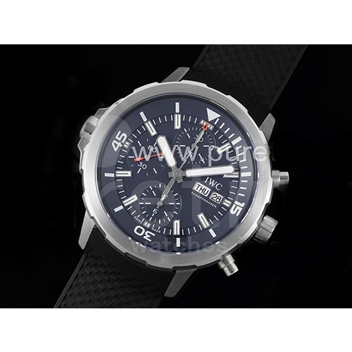아이더블유씨 아쿠아타이머 크로노 블루 다이얼 | Aquatimer Chrono IW3768 SS NSF 1:1 Best Edition Blue Dial on Black Rubber Strap A7750
