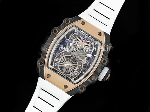 [RICHARD MILLE] 리차드밀레 RM21-01 로즈골드 투어빌론 스켈레톤 다이얼, 화이트 스트랩, 홍콩명품시계 무브타임, 남자명품시계,워치,손목시계