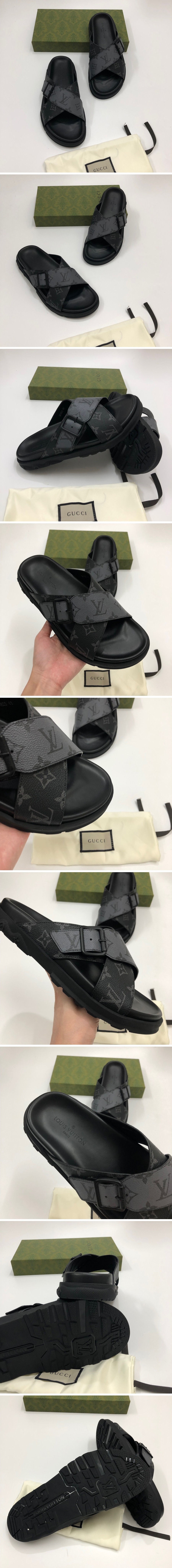 [Louis Vuitton] 루이비통 모노그램 남자 22ss 플랫 슬리퍼 SE425, PMD, 홍콩명품신발,남자,무브타임,구매대행