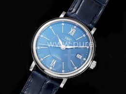 [IWC] 아이더블유씨 포르토피노 37mm 블루 다이얼, 홍콩명품시계,남자시계,가죽스트랩,홍콩명품