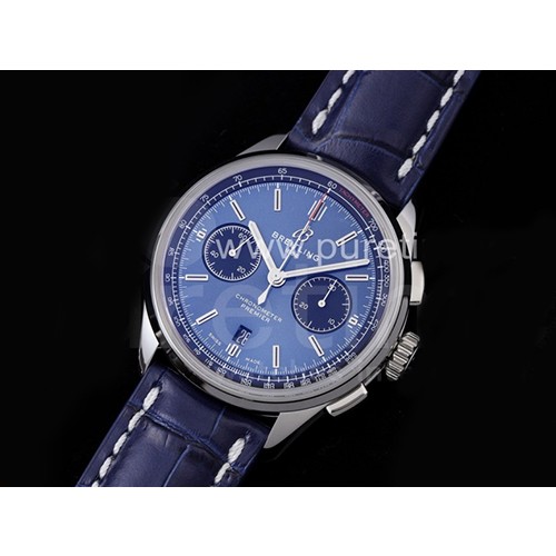 [BREITLING] 브라이틀링 프리미어 42mm 크로노그래프 블루 다이얼, 홍콩명품시계,남자워치,손목시계,가죽스트랩