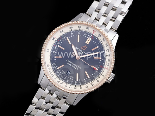 홍콩명품시계. [BREITLING] 브라이틀링 네비타이머 로즈골드 41mm 스테인레스 스틸 그레이 다이얼, 남자워치,손목시계,메탈스트랩