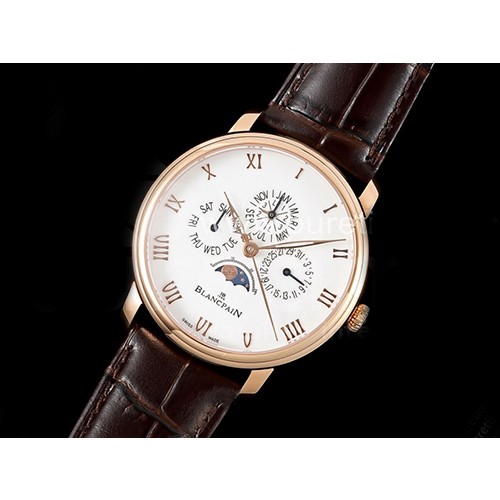 [BLANCPAIN] 블랑팡 빌레레 로즈골드 데이데이트 문페이즈 화이트 다이얼, 홍콩명품시계,워치,남자명품시계,가죽스트랩