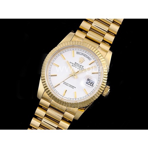 [ROLEX] 로렉스 데이데이트 36mm 옐로우골드 화이트 다이얼, 홍콩명품시계,롤렉스,남자명품시계,메탈시계,무브타임