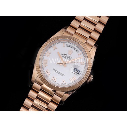 [홍콩명품시계.ROLEX] 로렉스 데이데이트 36mm 로즈골드 128235 로망 마크 화이트 다이얼, 롤렉스,남자명품시계,메탈시계,무브타임쇼핑몰