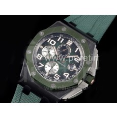 [홍콩명품시계.AUDEMARS PIGUET] 오데마피게 로얄오크 오프쇼어 44mm 그린 리얼 세라믹 크로노 그린 다이얼, 명품레플리카,남자명품시계,워치,중년남자,SA,명품시계,고무밴드