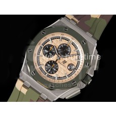 [홍콩명품시계.AUDEMARS PIGUET] 오데마피게 로얄오크 오프쇼어 44mm 그린 리얼 세라믹 크로노 크림 다이얼, 명품레플리카,남자명품시계,워치,중년남자,SA,명품시계,고무밴드