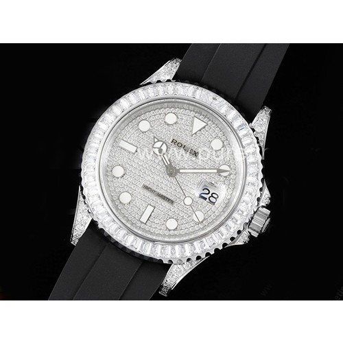 [홍콩명품시계.ROLEX] 로렉스 요트마스터 42mm 다이아몬드 베젤 다이아몬드 다이얼, 롤렉스,명품레플리카,남자명품시계,워치,중년남자,SA,명품시계,고무밴드