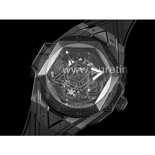 [홍콩명품시계,HUBLOT] 휴블럿 위블로 빅뱅 상블러우II 크로노 PVD 블랙 다이얼, 명품레플리카,무브타임,남자명품시계,워치,중년남자,SA,명품시계,고무밴드스트랩