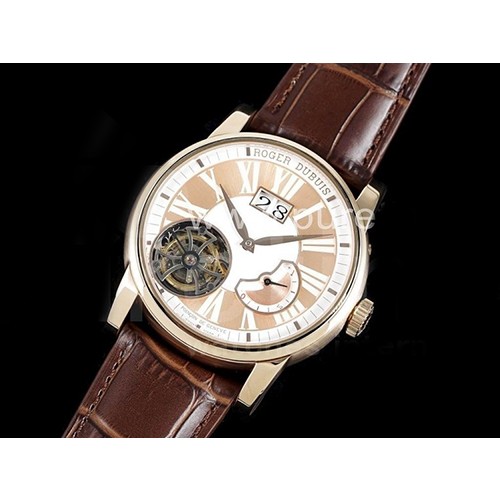 [홍콩명품시계.ROGER DUBUIS] 로저듀비스 Hommage 플라잉 투어빌론 로즈골드 화이트 다이얼, 무브타임,남자명품시계,워치,중년남자,SA,명품시계