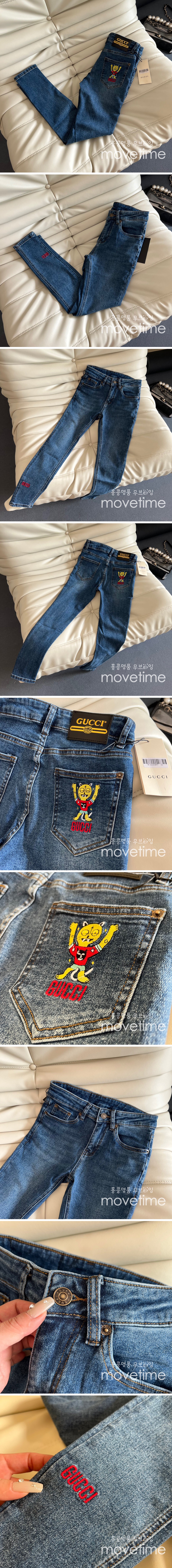 [홍콩명품.GUCCI] 구찌 22SS 연예인코디 여자 가을 자수로고 슬림 청바지 WM757, W2, 명품의류,무브타임사이트,인터넷명품쇼핑몰,여자명품