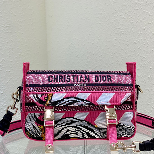 [홍콩명품,Christian Dior] 디올 테크니컬 캔버스 라인 스톤 여성 DIORCAMP 스몰 백 M1241OROF 핑크멀티, BGM503, 홍콩명품가방,손목가방,크로스백,핸드백,구매대행,무브타임