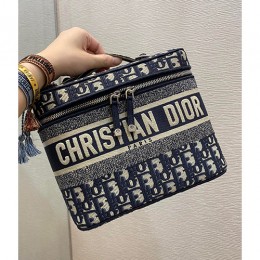 [홍콩명품,Christian Dior] 디올 오블리크 트래블 베니티 코스메틱백 파우치(블루), BGM596, 홍콩명품가방,손목가방,크로스백,핸드백,구매대행,무브타임