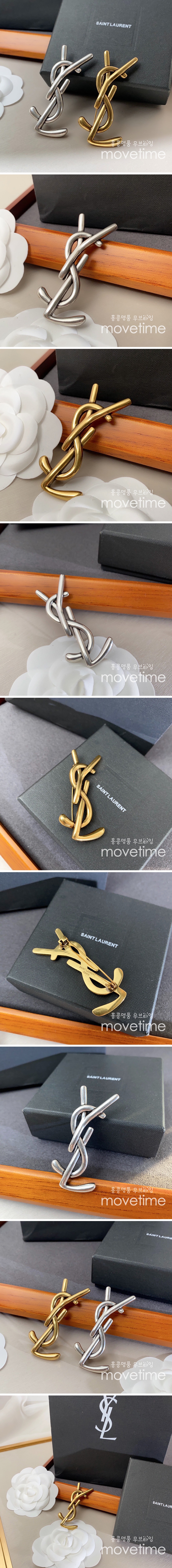 [홍콩명품.YSL] 입생로랑 23SS YSL 로고 골드 실버 브로치(2컬러), ET659, NNT, 홍콩명품쇼핑몰,무브타임,악세사리,잡화,생활용품