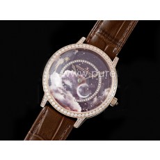 [홍콩명품시계.JAEGER-LECOULTRE] 예거르꿀뜨르 로즈골드 풀 다이아몬드 베젤 브라운스타 다이얼, 명품직구,구매대행,럭셔리,남자명품시계,워치,중년남자