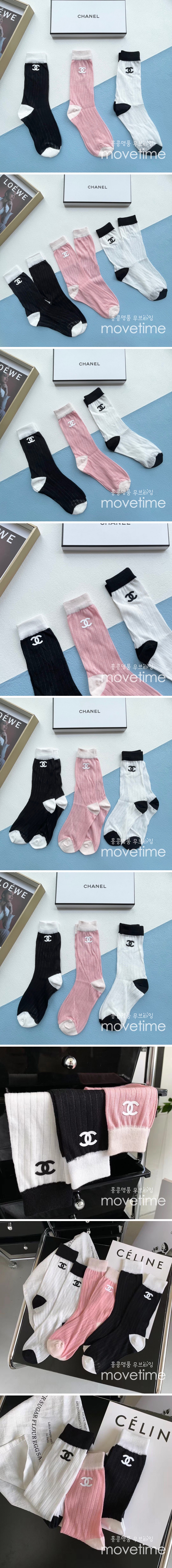 [홍콩명품.CHANEL] 샤넬 23SS 선물용 종아리 양말 롱삭스 3종, ET1068, JX, 홍콩명품쇼핑몰,무브타임,악세사리,잡화,생활용품