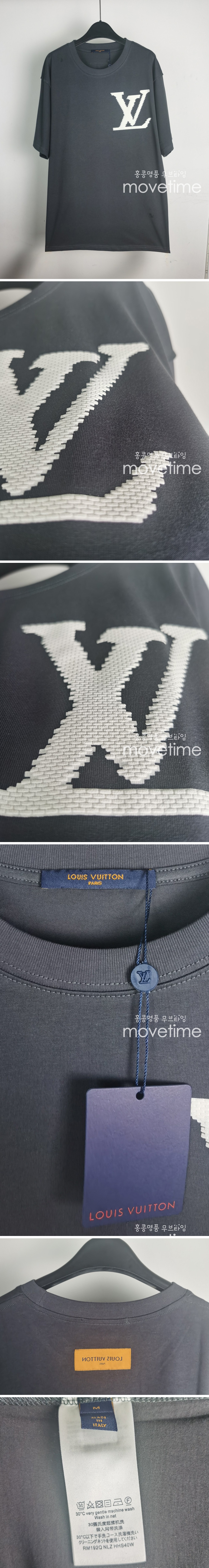 [홍콩명품.LOUIS VUITTON] 루이비통 23SS LV로고 자수 반팔 티셔츠, BM5401, JU, 온라인명품쇼핑몰,의류,무브타임사이트,인터넷쇼핑몰,해외직구