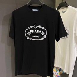 [홍콩명품,PRADA] 프라다 23SS 로고 자수 반팔 티셔츠 (2컬러), BM6731, AGG, 온라인명품쇼핑몰,의류,무브타임사이트,인터넷쇼핑몰,해외직구