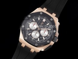 [홍콩명품시계.AUDEMARS PIGUET] 오데마피게 로얄오크 오프쇼어 44mm 로즈골드 크로노 블랙 세라믹 베젤 블랙 다이얼, 남자명품시계,워치,중년남자,SA,명품시계,고무밴드