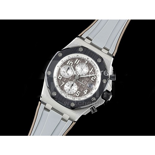 [홍콩명품시계.AUDEMARS PIGUET] 오데마피게 로얄오크 오프쇼어 42mm 크로노 블랙 세라믹 베젤 브라운 다이얼, 남자명품시계,워치,중년남자,SA,명품시계,고무밴드