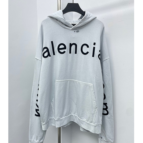 [홍콩명품.BALENCIAGA] 발렌시아가 23SS 로고 프린트 빈티지 후드 티셔츠 (2컬러), BM7481, AGG, 온라인명품쇼핑몰,남자명품의류,인터넷쇼핑몰,해외직구