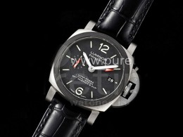 [홍콩명품시계.PANERAI] 파네라이 팸1279 루미너 GMT 블랙카본베젤 블랙 다이얼, 무브타임,남자명품시계,워치,남자,SA,가죽밴드