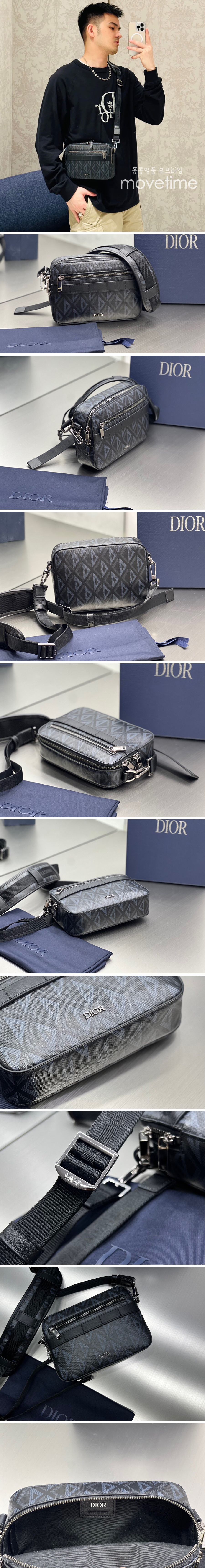 [홍콩명품,Christian Dior] 디올 23SS 로고 다이아몬드 크로스백 (블랙), BGM1830, 홍콩명품가방,명품쇼핑몰,크로스백,핸드백,구매대행,무브타임