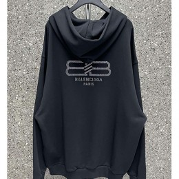 [홍콩명품.BALENCIAGA] 발렌시아가 23SS BB로고 스터드 장식 후드 티셔츠 (블랙), BM7859, JS, 온라인명품쇼핑몰,남자명품의류,인터넷쇼핑몰,해외직구