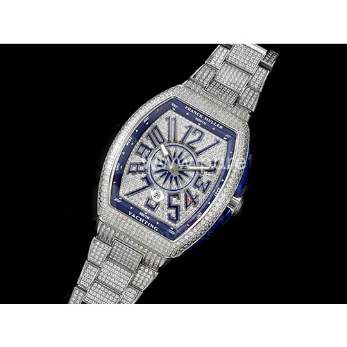 [홍콩명품시계.FRANCK MULLER] 프랑크뮬러 뱅가드 블루 풀 다이아몬드 베젤 다이아몬드 다이얼, 명품레플리카,럭셔리,남자명품시계,워치