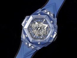 [홍콩명품시계.HUBLOT] 휴블럿 빅뱅 상블러우 II 블루 세라믹 베젤 크로노 스켈레톤 다이얼, 남자명품시계,워치,손목시계,명품직구