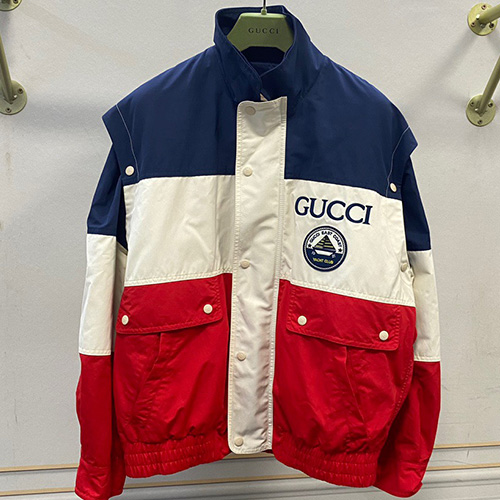 [홍콩명품.Gucci] 구찌 23SS 코튼 블렌드 자켓 블루 아이보리 레드 739748, BM9523, 온라인명품쇼핑몰,남자명품의류,인터넷쇼핑몰,해외직구